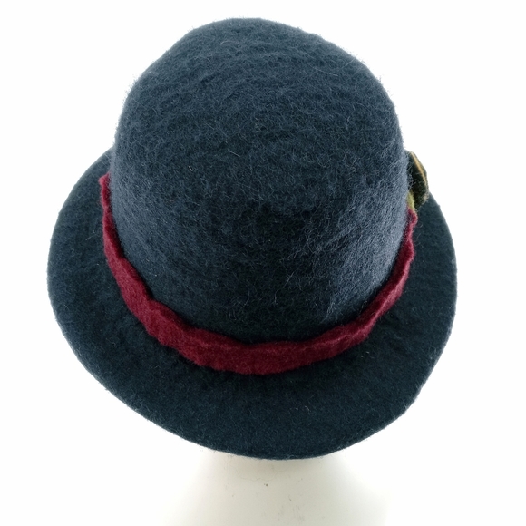 Handmade Black Boiled Wool‎ Brim Hat - Picture 3 of 6